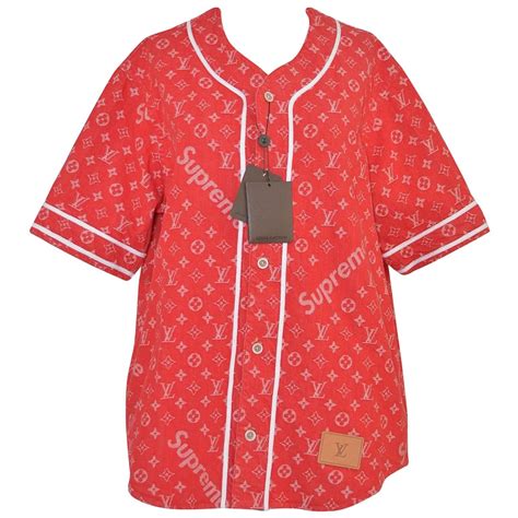 supreme x louis vuitton baseball jersey denim|louis vuitton supreme x price.